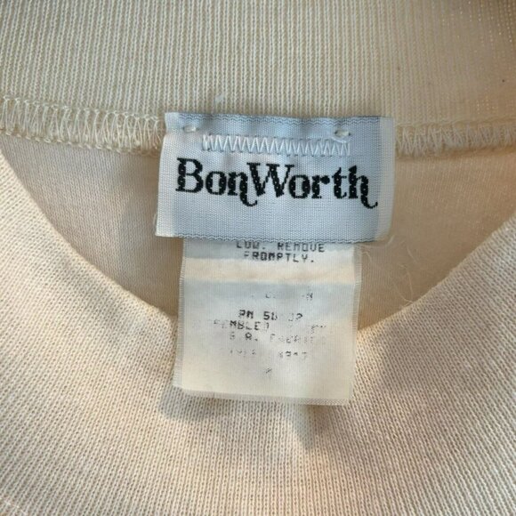 Vintage BonWorth Ivory Embroidered Pullover Size M‎ (Small Stain) 🧵 - Picture 5 of 5